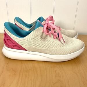 Kizik Athens Cupcake Kids Girls 7Y Sneakers White Pink Blue Hands Free
